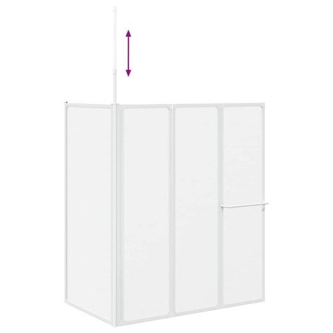 VidaXL Ekran do kąpieli Mrożone 120 x 70 x 137 cm Aluminium & Panel PP
