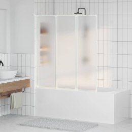 VidaXL Ekran do kąpieli Mrożone 132 x 140 cm Aluminium & Panel PP