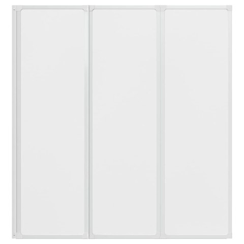 VidaXL Ekran do kąpieli Mrożone 132 x 140 cm Aluminium & Panel PP