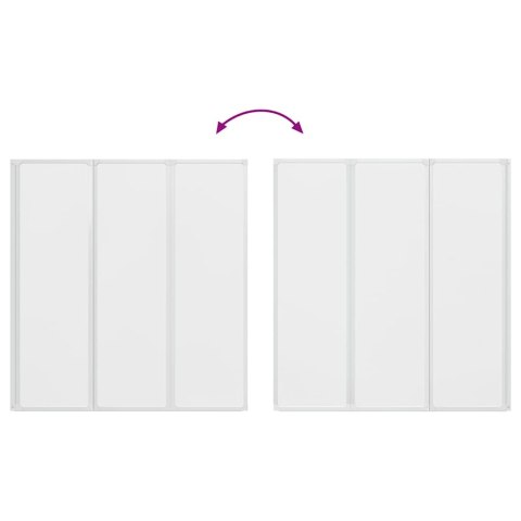 VidaXL Ekran do kąpieli Mrożone 132 x 140 cm Aluminium & Panel PP