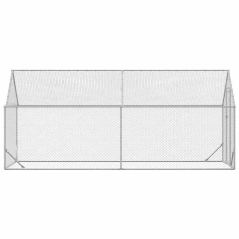 KLATKA DLA KUR SREBRNY 400X170X177CM STAL GALWANIZOWANA