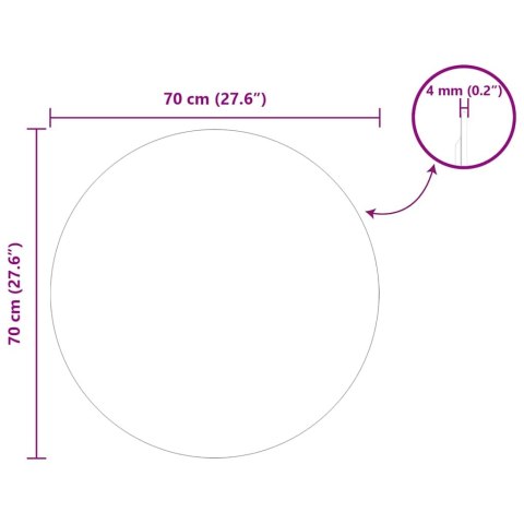 LUSTRO ŚCIENNE OKRĄGŁY Ø 70CM SZKŁO HARTOWANE