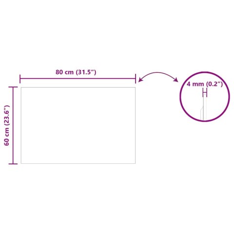 LUSTRO ŚCIENNE PROSTOKĄTNY 80X60CM SZKŁO HARTOWANE