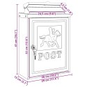 VidaXL Skrzynka pocztowa montowana na ścianie Czarny 29 x 13 x 41 cm