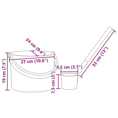 VidaXL Zestaw akcesoriów do sauny 2 pcs Czarny