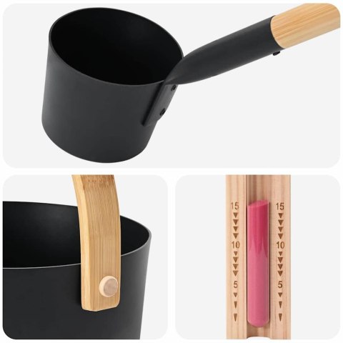 VidaXL Zestaw akcesoriów do sauny 4 pcs Czarny