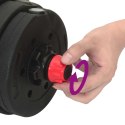 VidaXL Zestaw hantli 4 w 1 Czarny i czerwony 121 x 19,5 x 19,5 cm