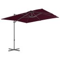 PARASOL WISZĄCY NA STALOWYM SŁUPKU BORDOWY 250X250CM