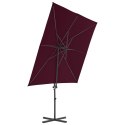 PARASOL WISZĄCY NA STALOWYM SŁUPKU BORDOWY 250X250CM