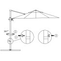 PARASOL WISZĄCY NA STALOWYM SŁUPKU BORDOWY 250X250CM