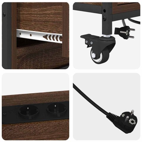 BIUROWA SZAFKA Z KOŁEM BRĄZOWY DĄB 76X41X72CM