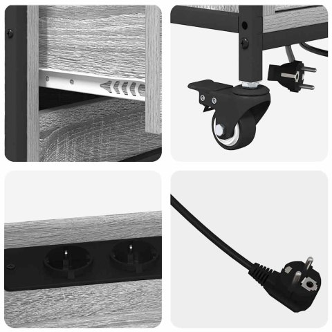 BIUROWA SZAFKA Z KOŁEM SZARY DĄB SONOMA 76X41X72CM