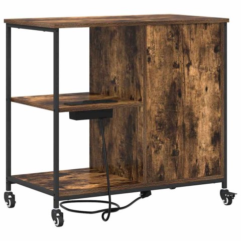 BIUROWA SZAFKA Z KOŁEM WĘDZONY DĄB 76X41X72CM