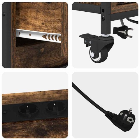 BIUROWA SZAFKA Z KOŁEM WĘDZONY DĄB 76X41X72CM