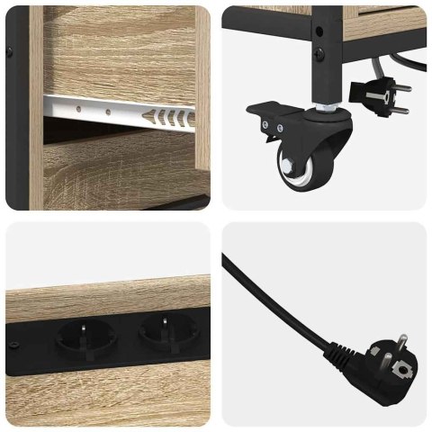 BIUROWA SZAFKA Z KOŁEM DĄB SONOMA 76X41X72CM