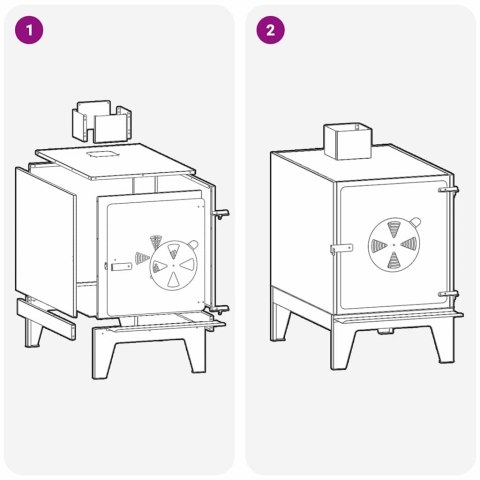 KUCHENKA KEMPINGOWA CZARNY 35X50X60CM STAL ZIMNOGIĘTA
