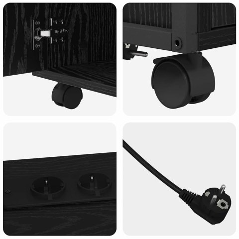 SZAFKA BIUROWA Z STACJĄ ŁADUJĄCĄ CZARNY DĄB 61X46X67CM