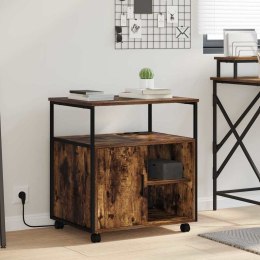 SZAFKA BIUROWA Z STACJĄ ŁADUJĄCĄ WĘDZONY DĄB 61X46X67CM