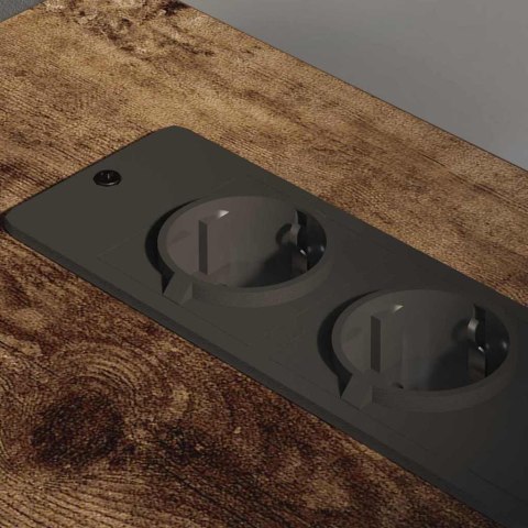 SZAFKA BIUROWA Z STACJĄ ŁADUJĄCĄ WĘDZONY DĄB 61X46X67CM