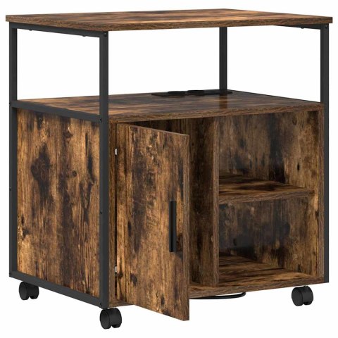 SZAFKA BIUROWA Z STACJĄ ŁADUJĄCĄ WĘDZONY DĄB 61X46X67CM