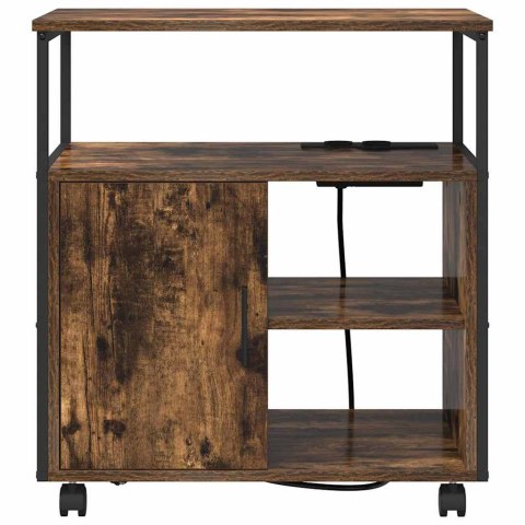 SZAFKA BIUROWA Z STACJĄ ŁADUJĄCĄ WĘDZONY DĄB 61X46X67CM