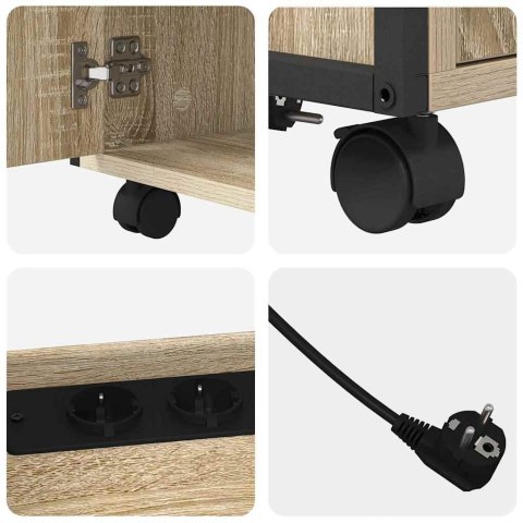 SZAFKA BIUROWA Z STACJĄ ŁADUJĄCĄ DĄB SONOMA 61X46X67CM