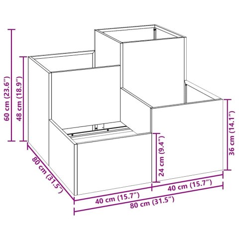 DONICZKA OGRODOWA SREBRNY 80X80X60CM STAL GALWANIZOWANA