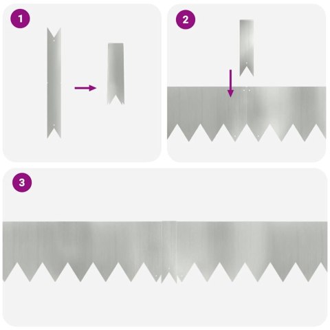 KRAWĘŻNIK DO TRAWNIKA 10 SZT SREBRNY 100X0.05X20CM