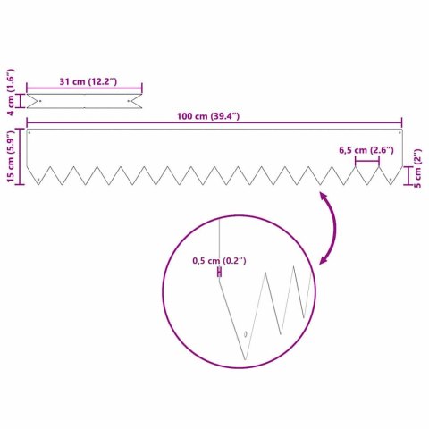 KRAWĘŻNIK DO TRAWNIKA 50 SZT ANTRACYT 100X0.05X20CM