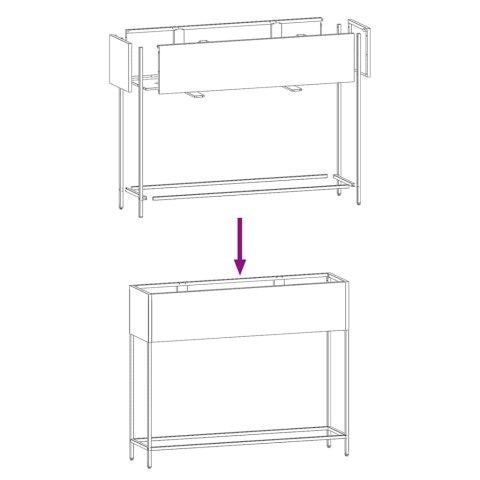 PODWYŻSZONA DONICZKA OGRODOWA ANTRACYT 100X26X82CM STAL