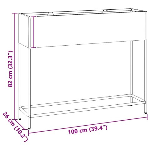 PODWYŻSZONA DONICZKA OGRODOWA ANTRACYT 100X26X82CM STAL