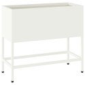 VidaXL Podwyższona doniczka ogrodowa Biały 60 x 26 x 45 cm Stal