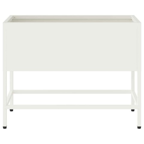 VidaXL Podwyższona doniczka ogrodowa Biały 60 x 26 x 45 cm Stal