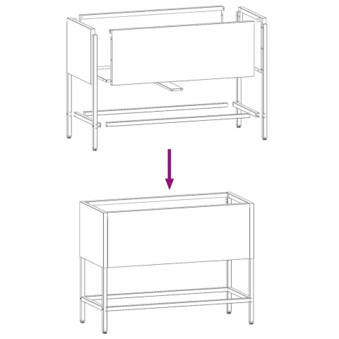 VidaXL Podwyższona doniczka ogrodowa Biały 60 x 26 x 45 cm Stal