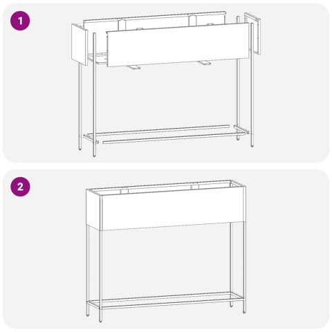 VidaXL Podwyższona doniczka ogrodowa Srebrny 100 x 26 x 82 cm