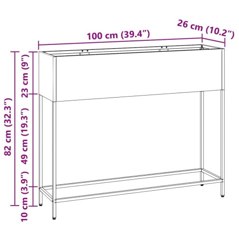 VidaXL Podwyższona doniczka ogrodowa Srebrny 100 x 26 x 82 cm