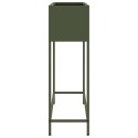 VidaXL Podwyższona doniczka ogrodowa oliwkowy 100 x 26 x 82 cm Stal