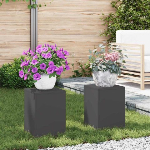 VidaXL Stojak na rośliny 2 pcs Czarny 24 x 24 x 35 cm Stal