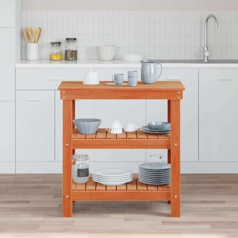 VidaXL Stół warsztatowy z półką Woskowy Brąz 78,5 x 50 x 80 cm