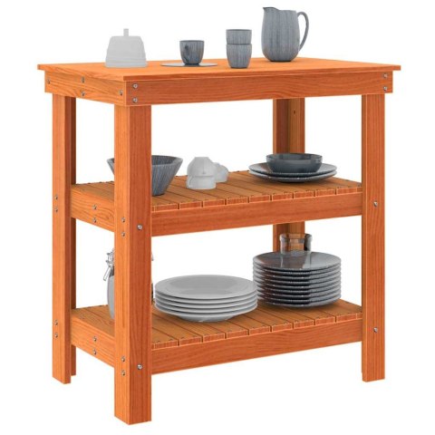 VidaXL Stół warsztatowy z półką Woskowy Brąz 78,5 x 50 x 80 cm