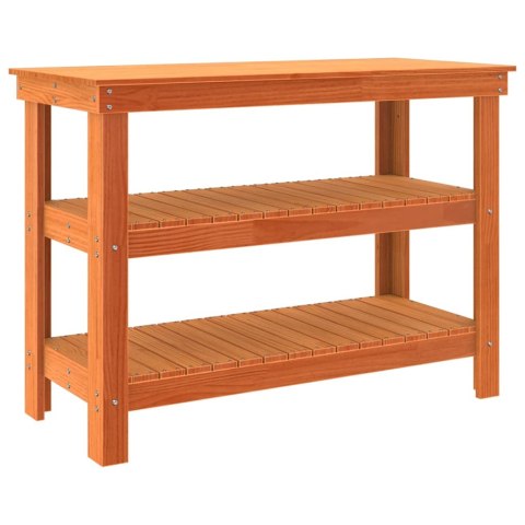 VidaXL Stół warsztatowy z półką Woskowy brąz 110,5 x 50 x 80 cm