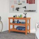 VidaXL Stół warsztatowy z półką Woskowy brąz 110,5 x 50 x 80 cm