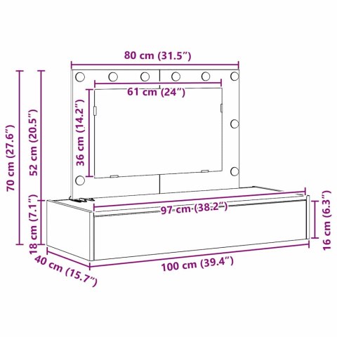 TOALETKA SZARY 100X40X70CM