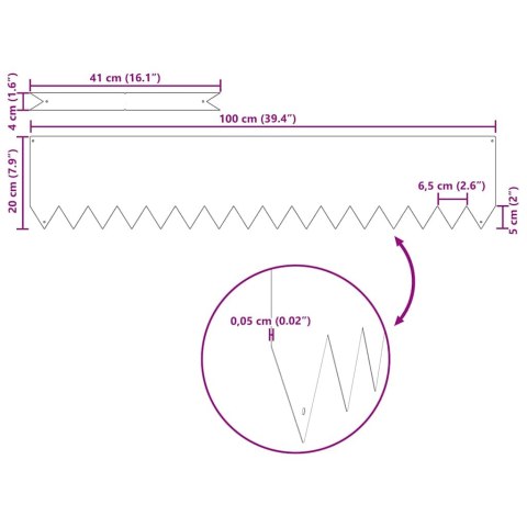 KRAWĘŻNIK DO TRAWNIKA 20 SZT ANTRACYT 100X0.05X20CM