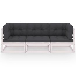 3-OSOBOWA SOFA OGRODOWA Z PODUSZKAMI DREWNO SOSNOWE