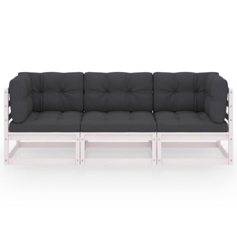 3-OSOBOWA SOFA OGRODOWA Z PODUSZKAMI DREWNO SOSNOWE