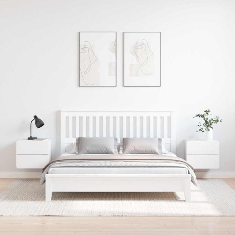 STOLIK NOCNY 2 SZT BIAŁY 39X34X33CM LITE DREWNO SOSNOWE