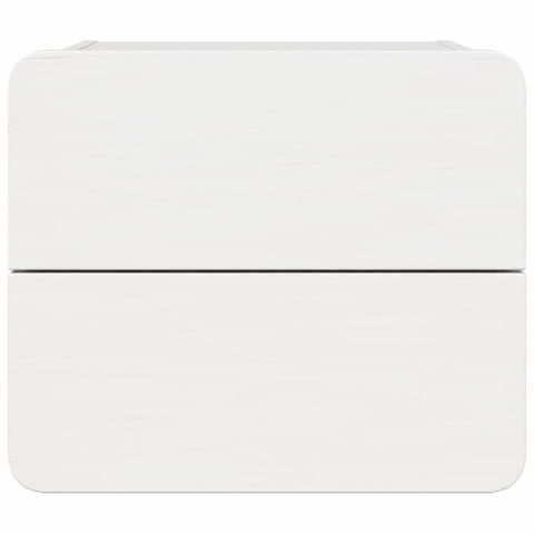 STOLIK NOCNY 2 SZT BIAŁY 39X34X33CM LITE DREWNO SOSNOWE