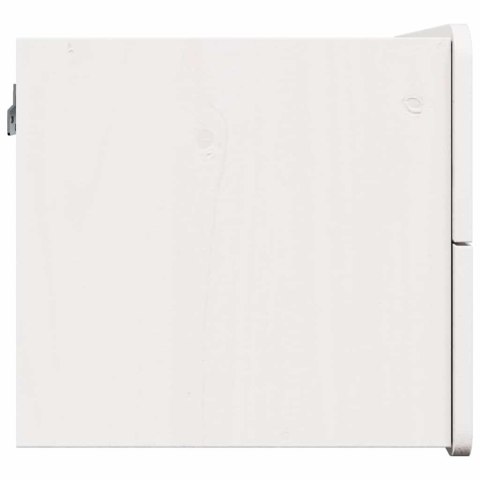 STOLIK NOCNY 2 SZT BIAŁY 39X34X33CM LITE DREWNO SOSNOWE