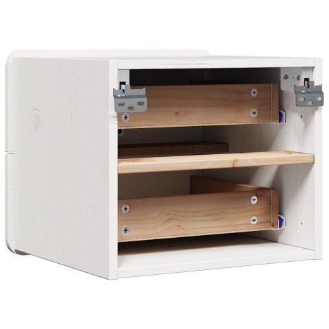 STOLIK NOCNY 2 SZT BIAŁY 39X34X33CM LITE DREWNO SOSNOWE